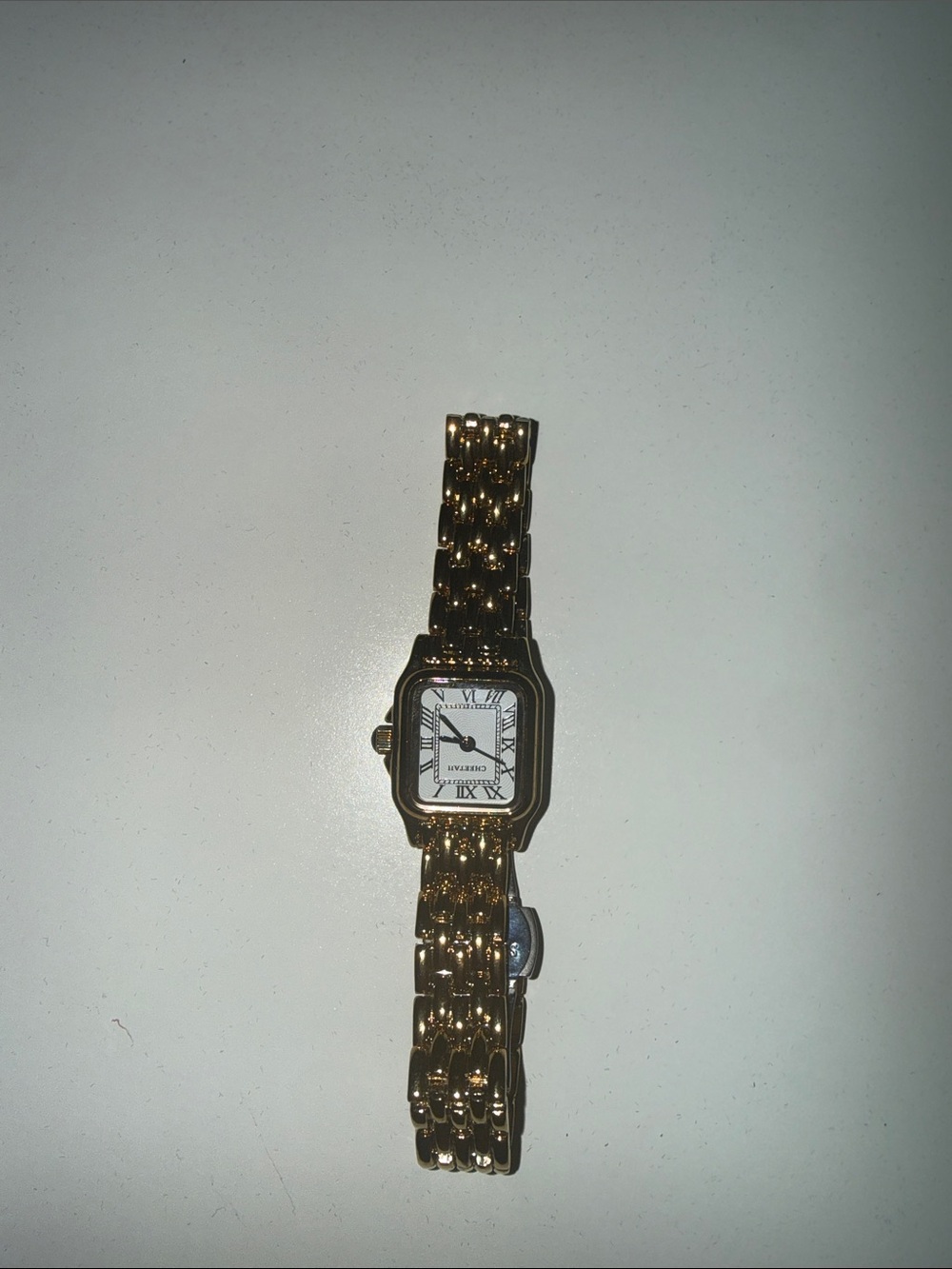 Gold Tone Women's Chain-Link Bracelet Watch - White Dial